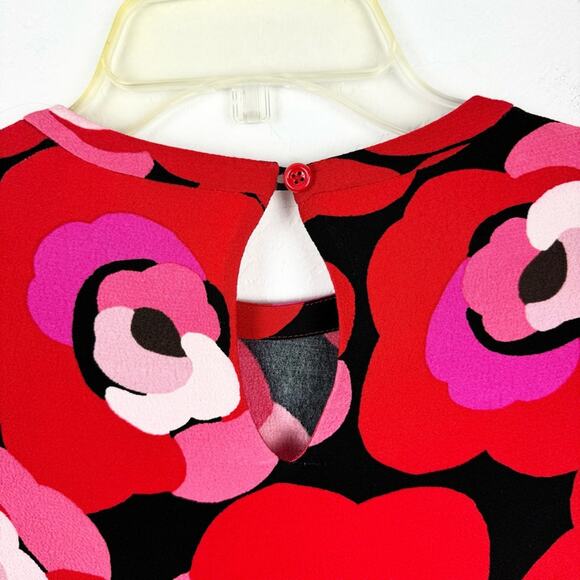 Kate Spade Deco Rose Peplum Top in Orient Red Size 2 Office Preppy Cocktail - Picture 10 of 12